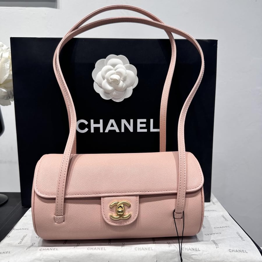 Chanel Grained Leather Cylindrical Bag