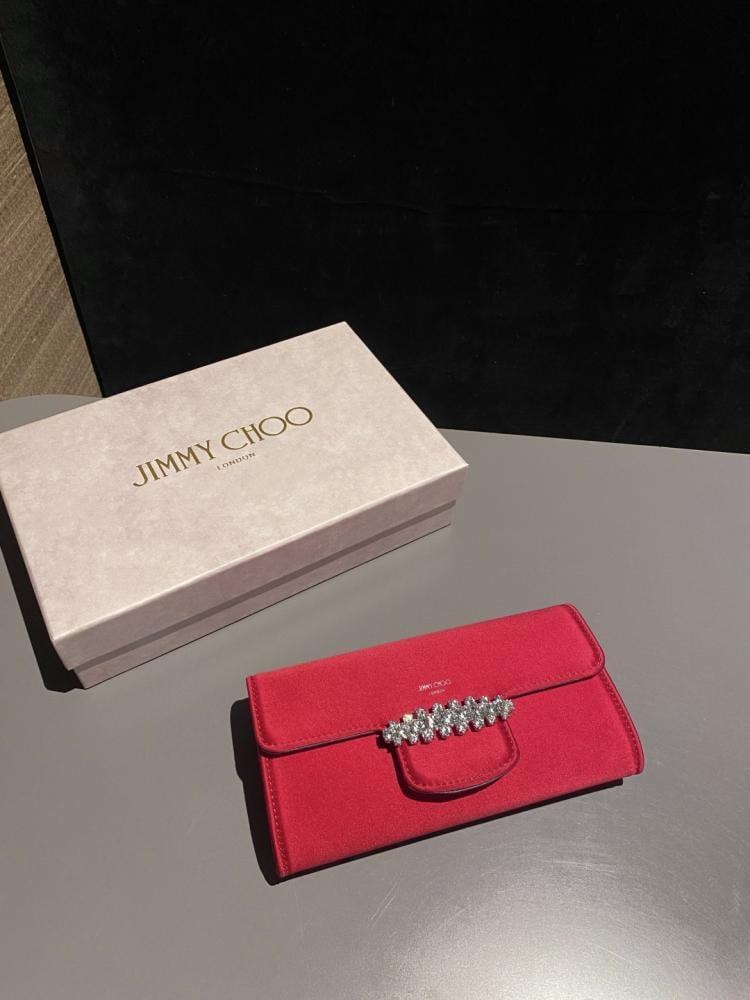 Jimmy Choo Crystal Embellished Clutch Wallet on Chain