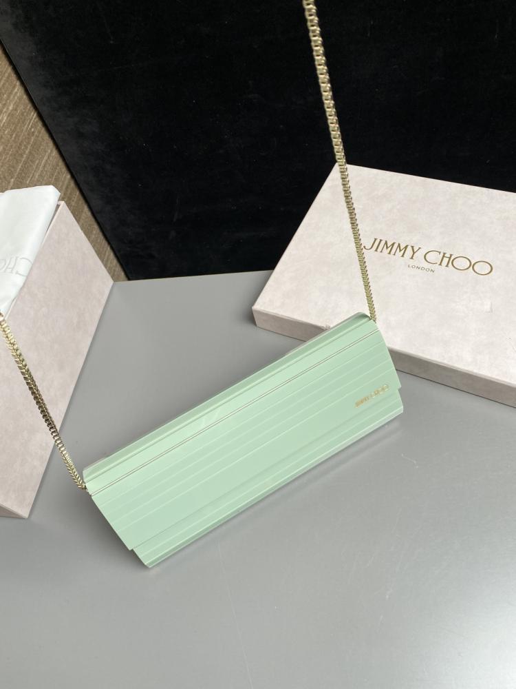 Jimmy Choo Structured Glitter Ribbed Clutch