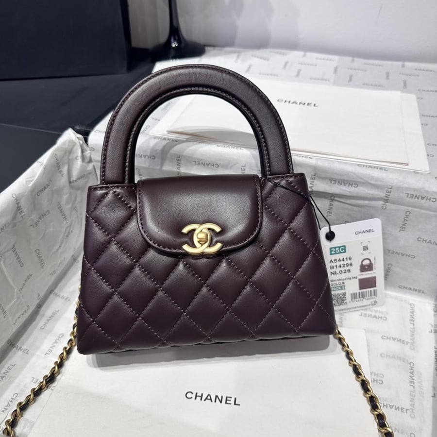 Chanel Mini Kelly Top Handle Quilted Patent Leather Bag