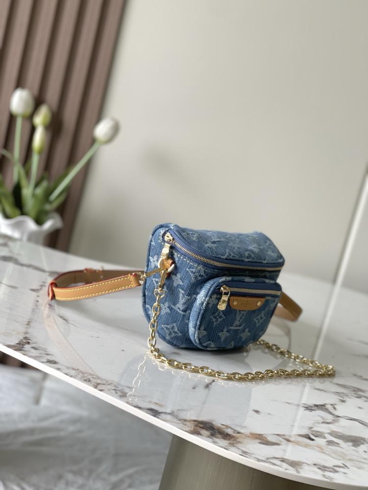 LV Denim Monogram Compact Bag 17cm