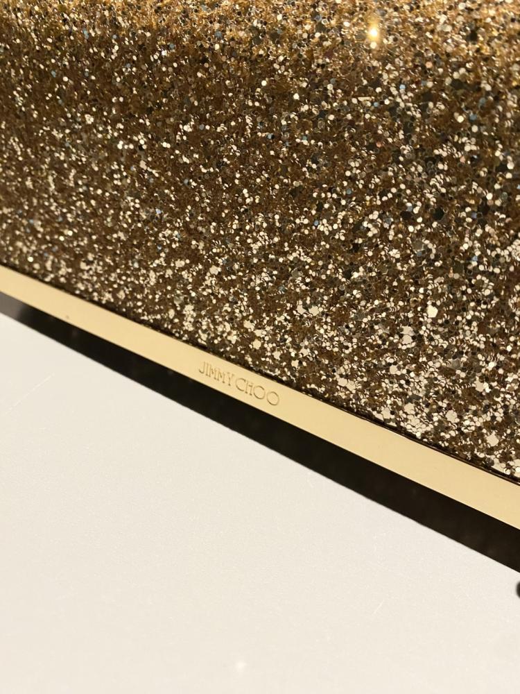 Jimmy Choo Glitter Clutch Wallet on Chain