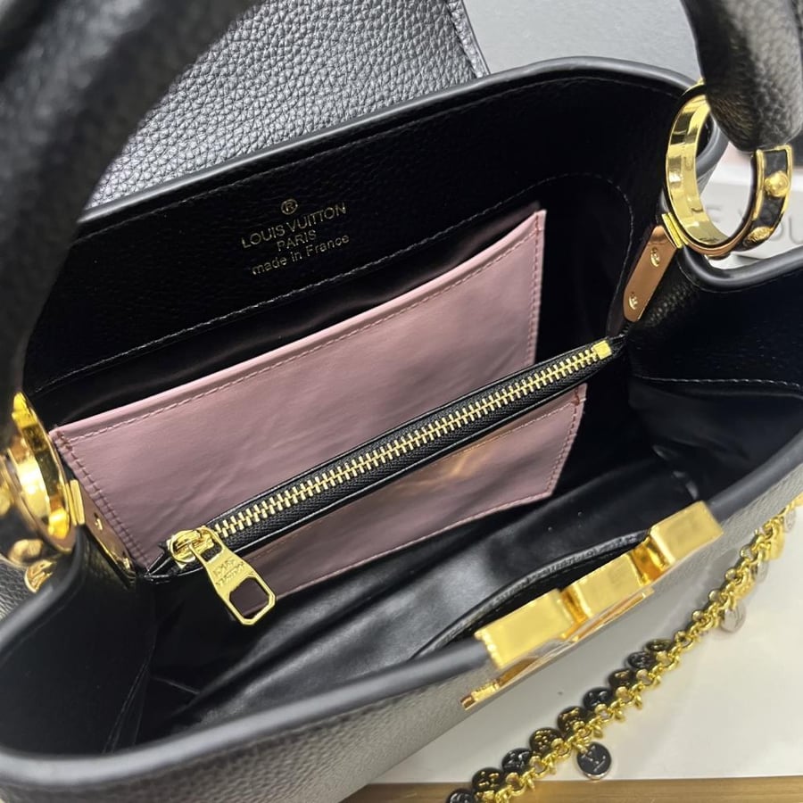 Louis Vuitton Capucines BB Leather Bag with Charms Chain