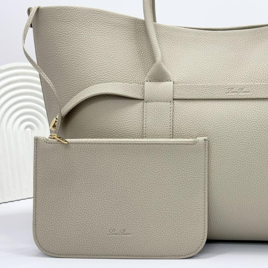Loro Piana Large Grained Leather Tote Bag