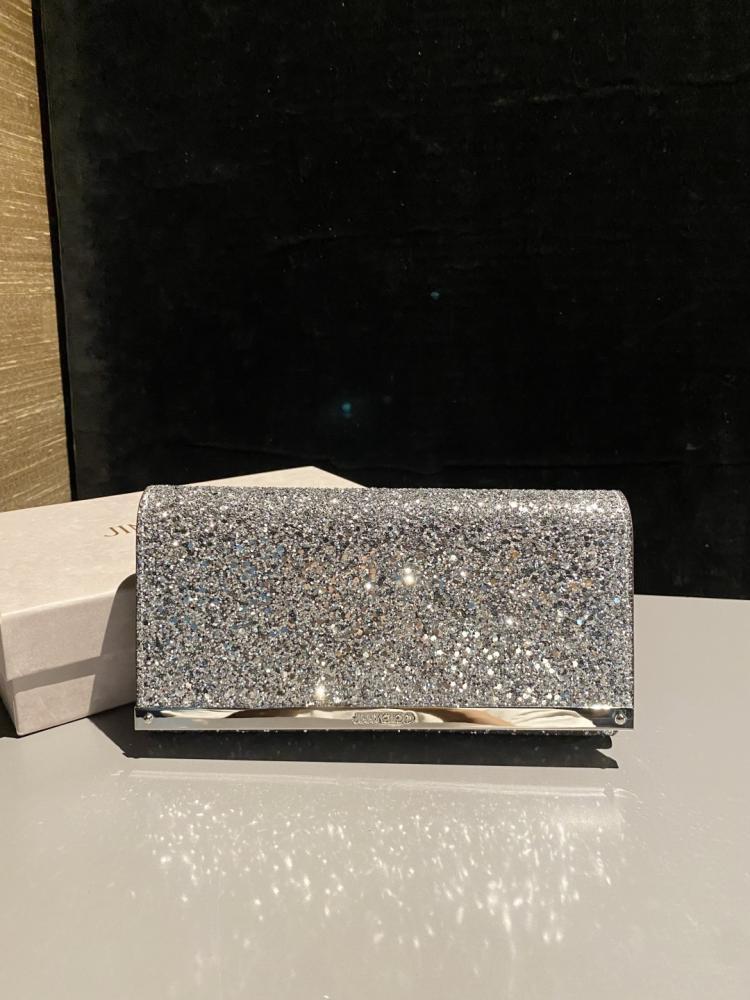 Jimmy Choo Crystal Embellished Clutch Wallet on Chain