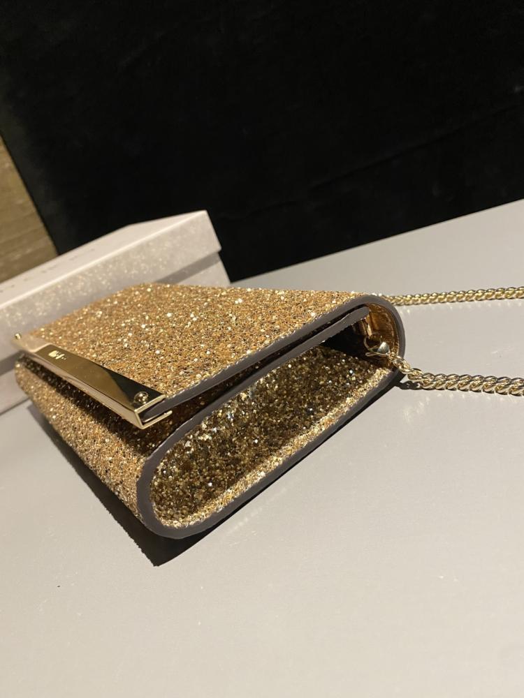 Jimmy Choo Glitter Clutch Wallet on Chain