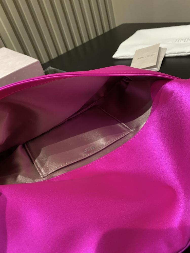 Jimmy Choo Crystal Fringe Crinkled Leather Clutch