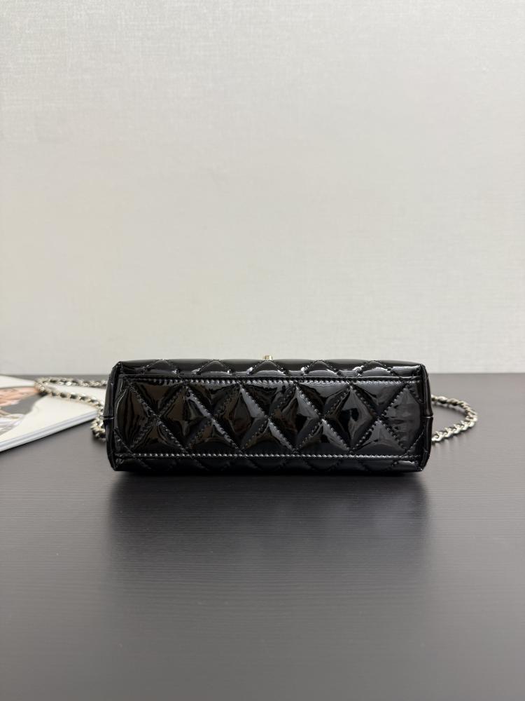 Chanel Mini Kelly Top Handle Quilted Patent Leather Bag