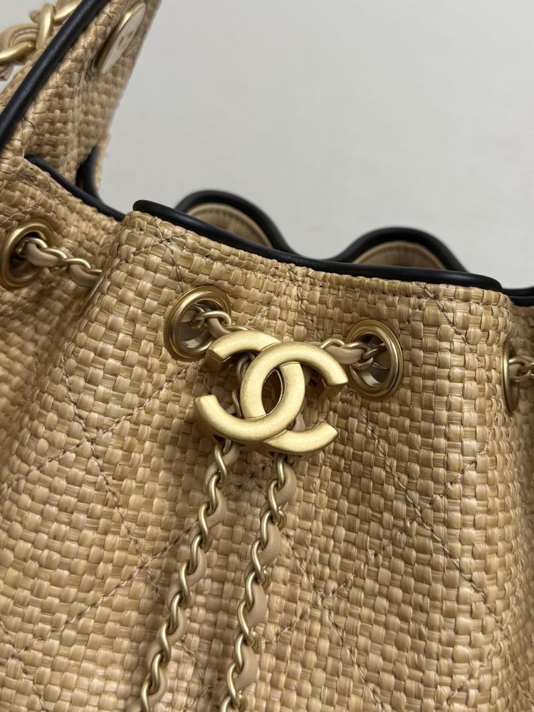 Chanel Quilted Drawstring Tote Bag