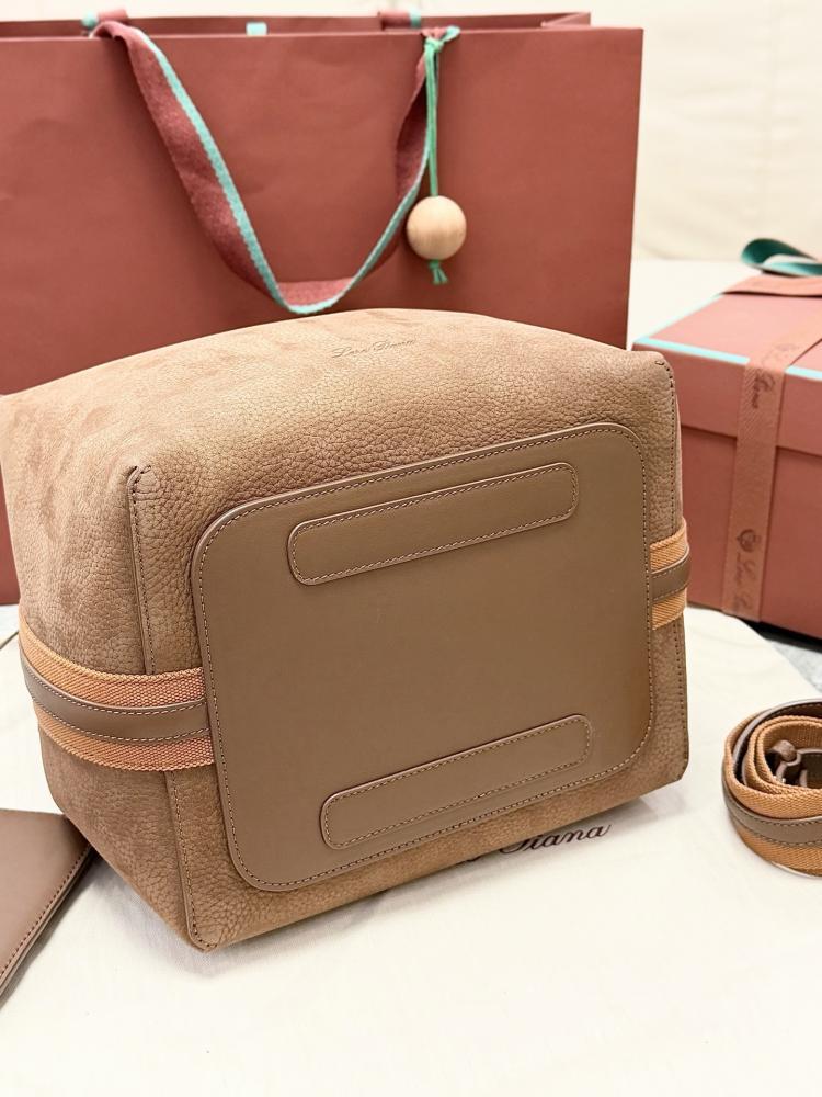Loro Piana Large Bale Bag in Textured Leather