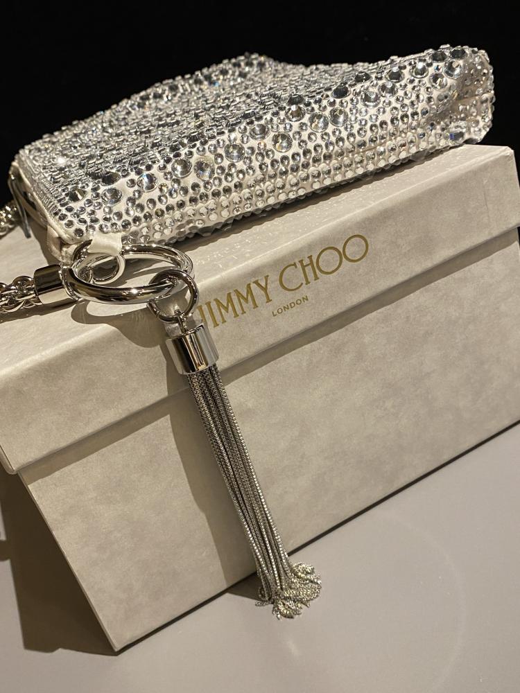 Jimmy Choo Crystal Embellished Pouch Bag