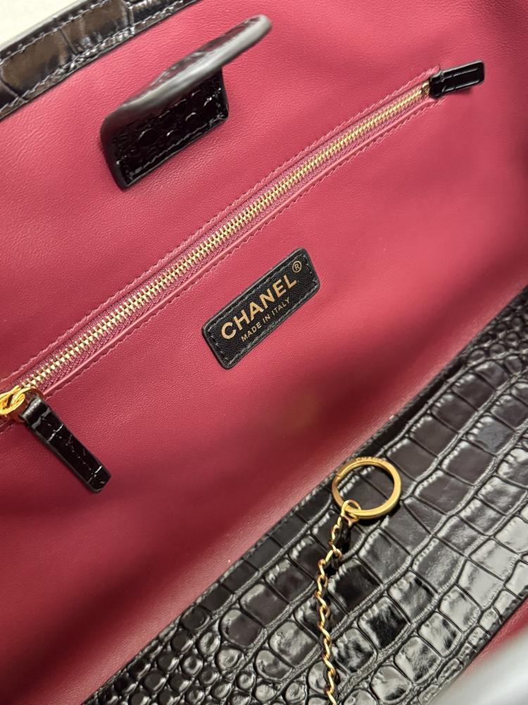 Chanel Croc-Embossed Leather Tote Bag