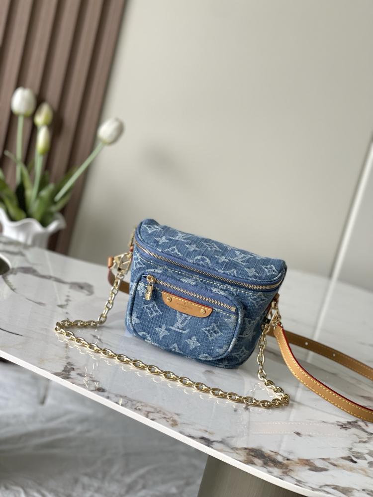 LV Denim Monogram Compact Bag 17cm