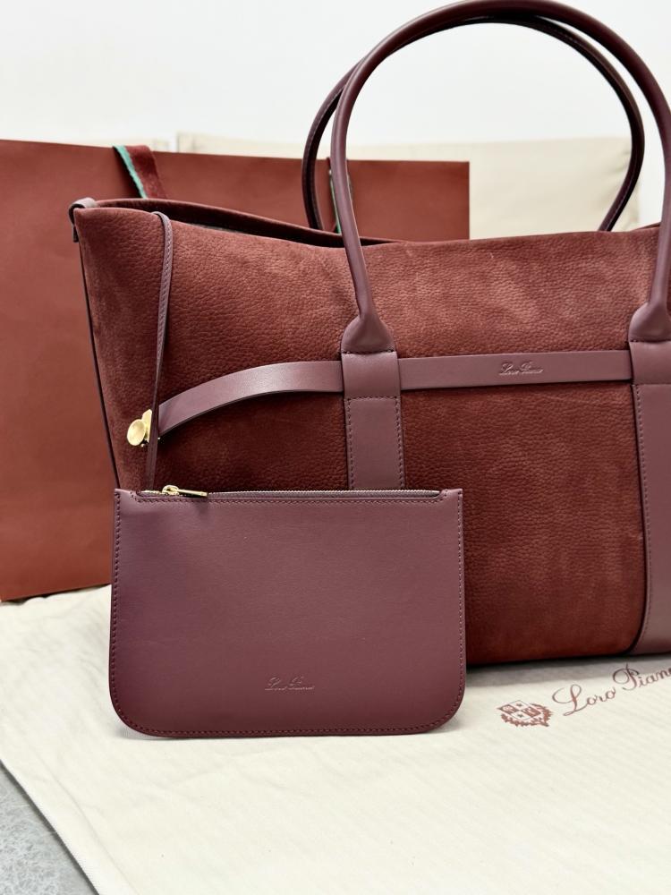 Loro Piana Large Grained Leather Tote Bag