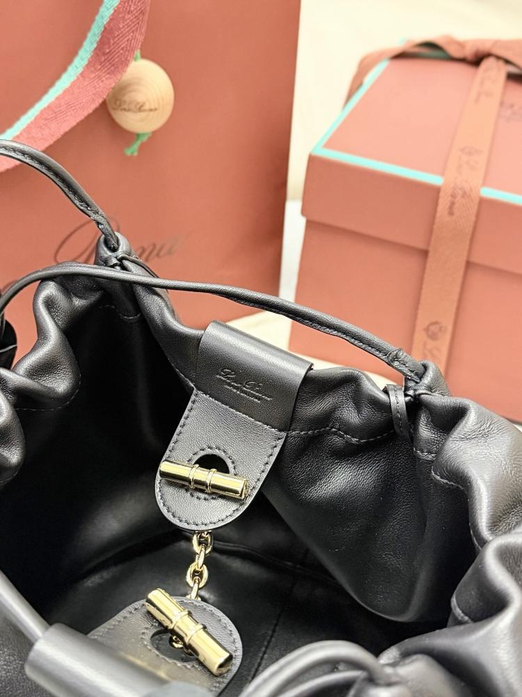 Loro Piana Bale Softy Drawstring Bucket Bag