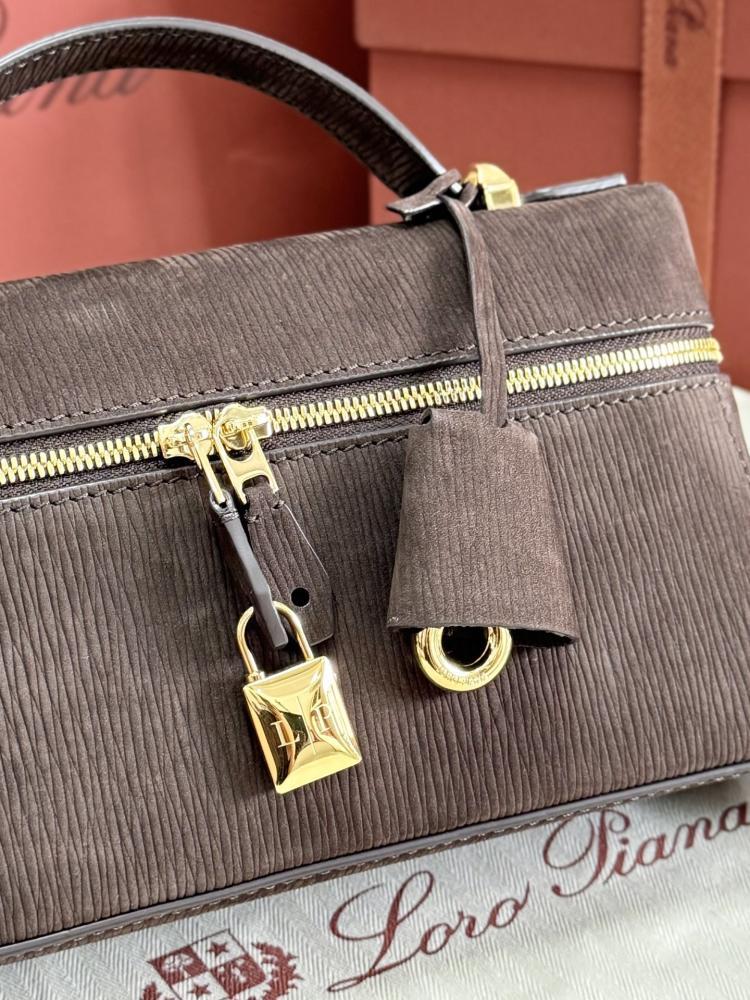 Loro Piana Smooth Leather Elongated Top Handle Bag