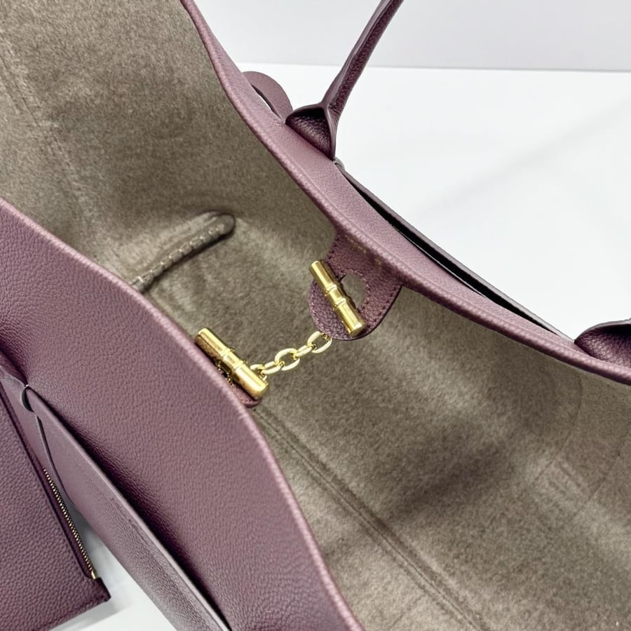 Loro Piana Large Grained Leather Tote Bag