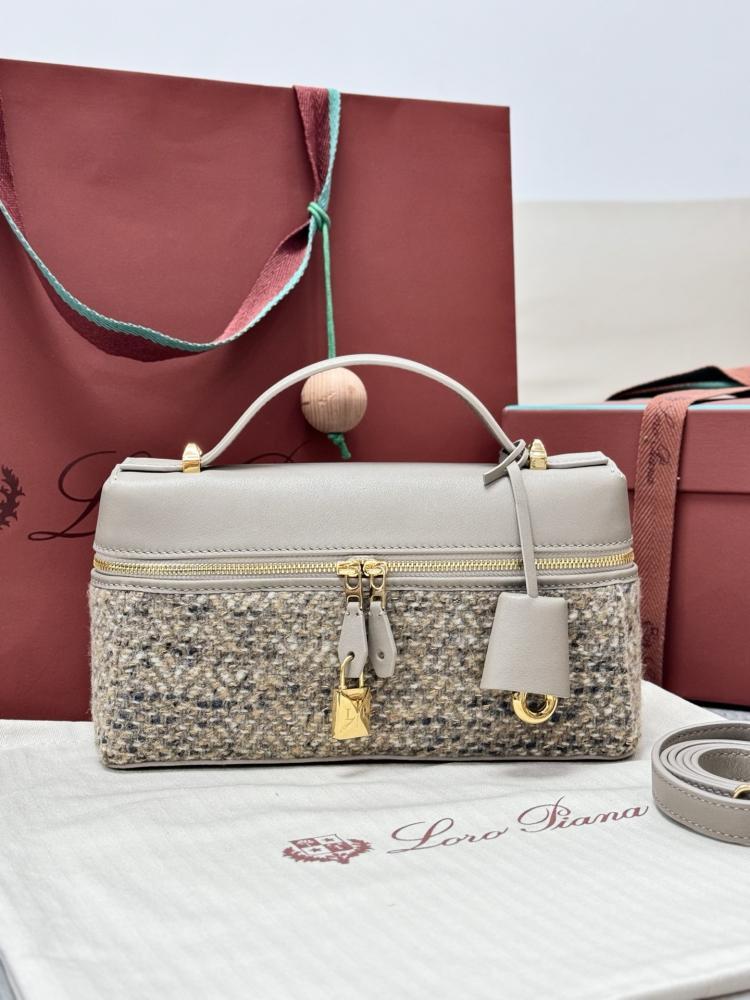 Loro Piana Smooth Leather Elongated Top Handle Bag
