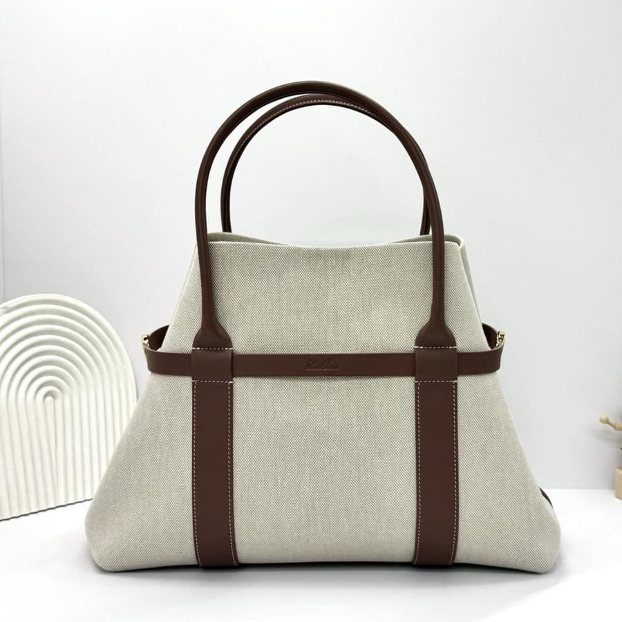 Loro Piana Large Grained Leather Tote Bag