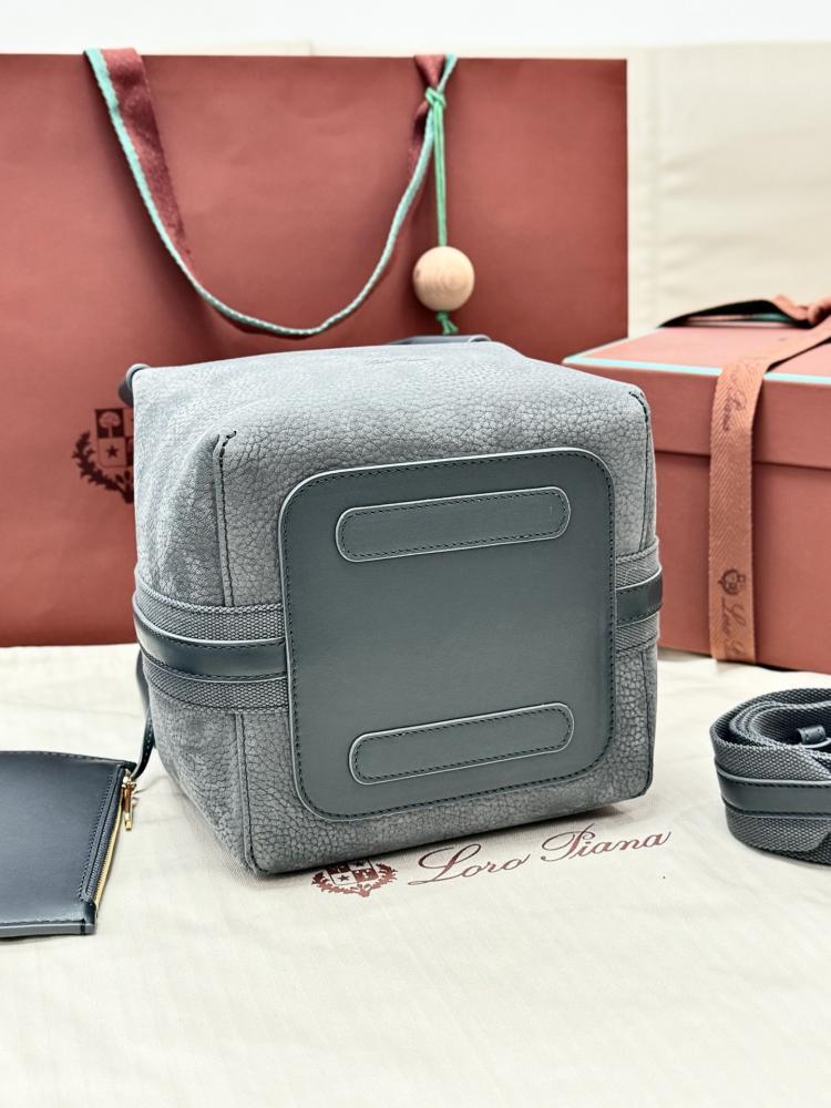 Loro Piana Small Bale Bag in Textured Leather