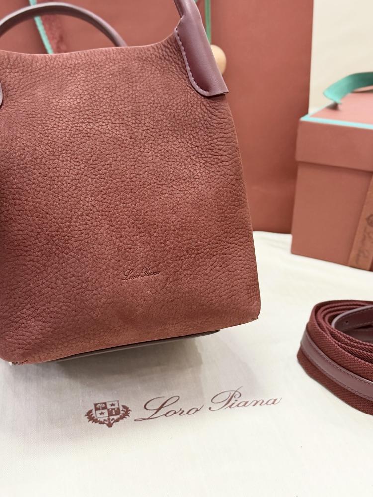 Loro Piana Small Bale Bag in Textured Leather