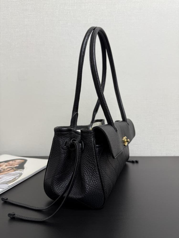 Chanel Quilted Grained Leather East-West Flap Bag