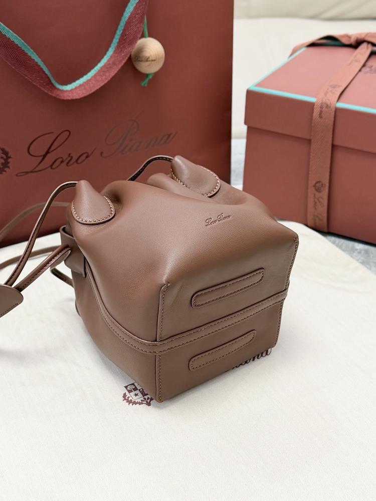 Loro Piana Bale Softy Drawstring Bucket Bag
