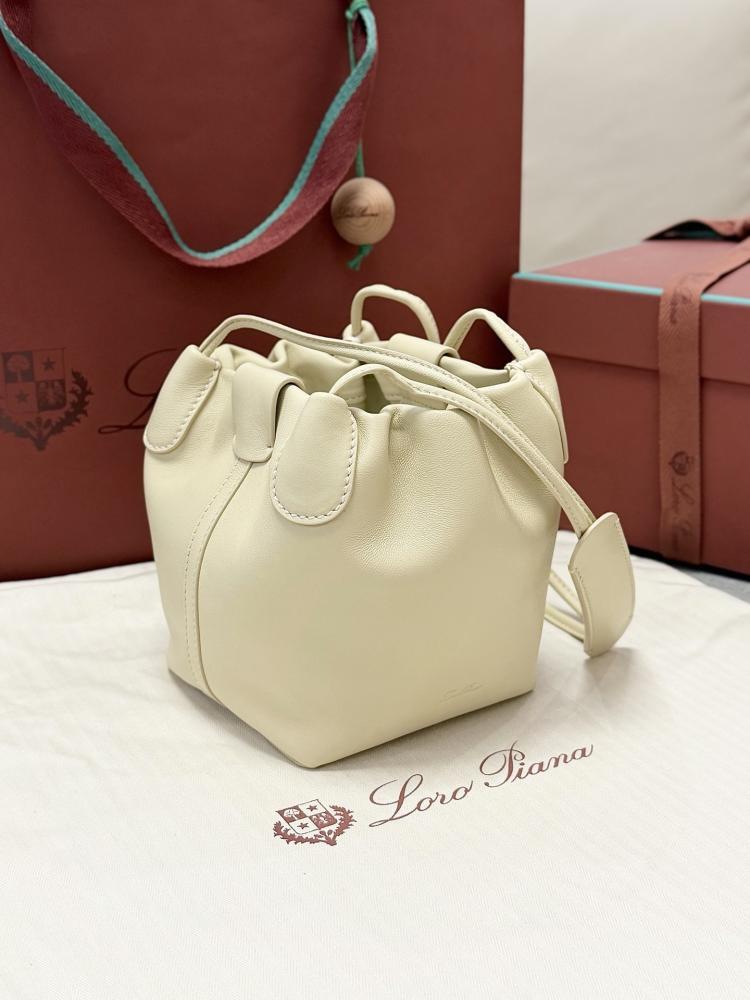Loro Piana Bale Softy Drawstring Bucket Bag