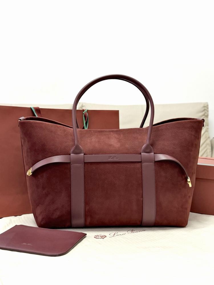 Loro Piana Large Grained Leather Tote Bag
