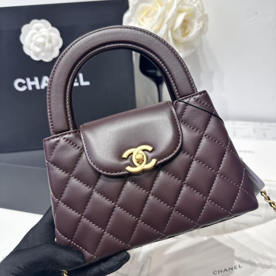 Chanel Mini Kelly Top Handle Quilted Patent Leather Bag