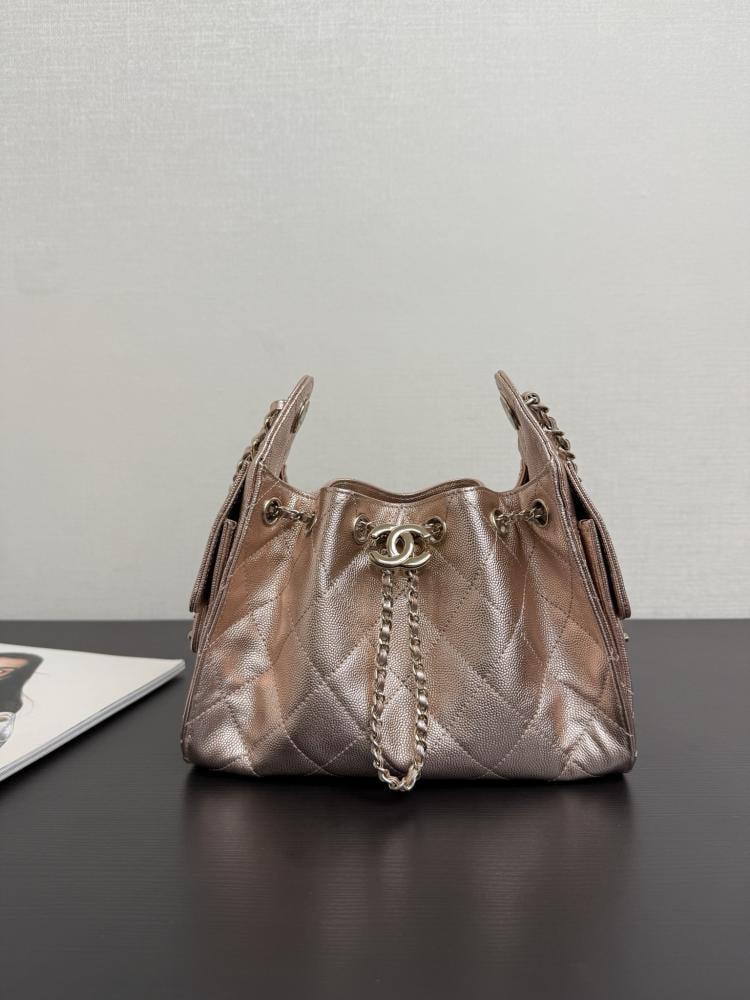 Chanel Quilted Drawstring Tote Bag