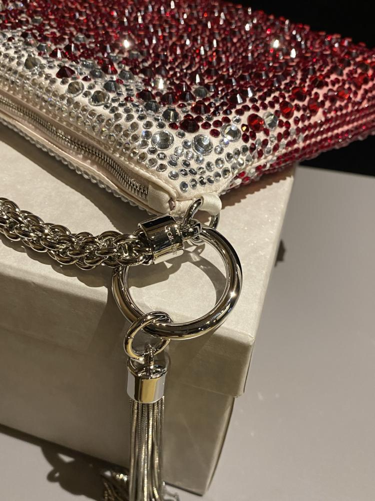 Jimmy Choo Crystal Embellished Pouch Bag