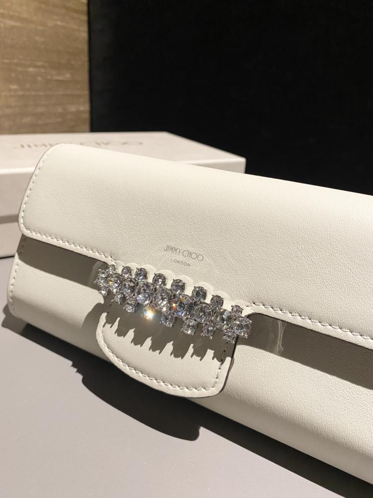 Jimmy Choo Crystal Embellished Clutch Wallet on Chain