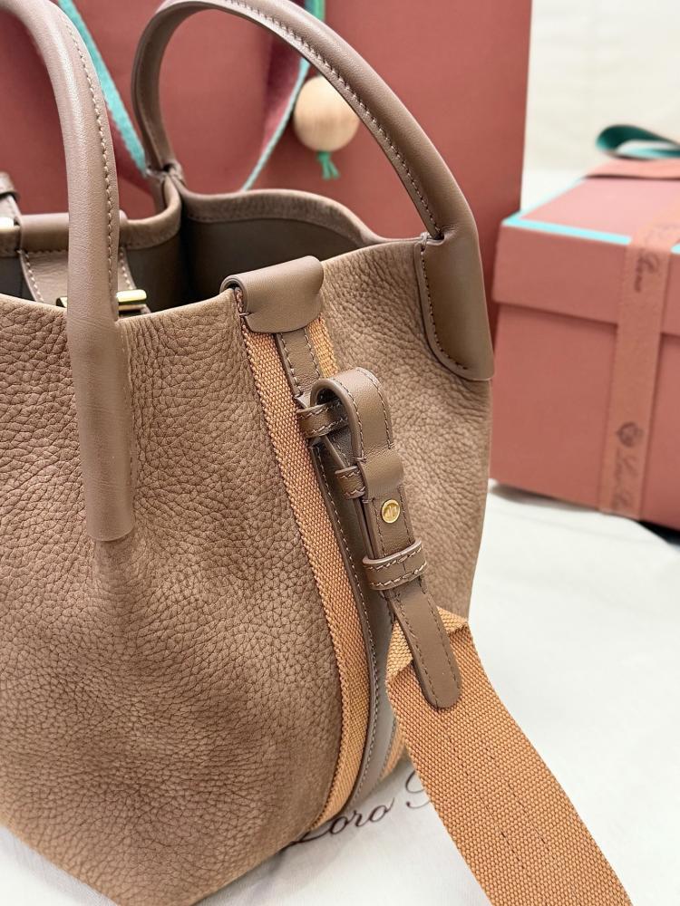 Loro Piana Small Bale Bag in Textured Leather