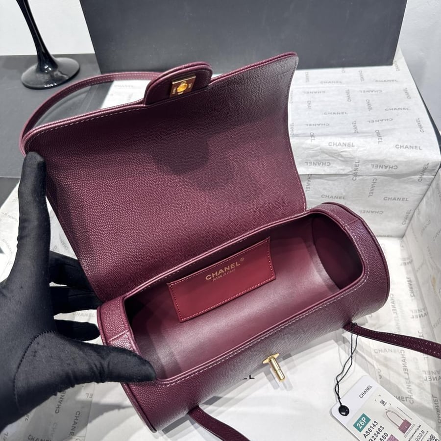 Chanel Grained Leather Cylindrical Bag