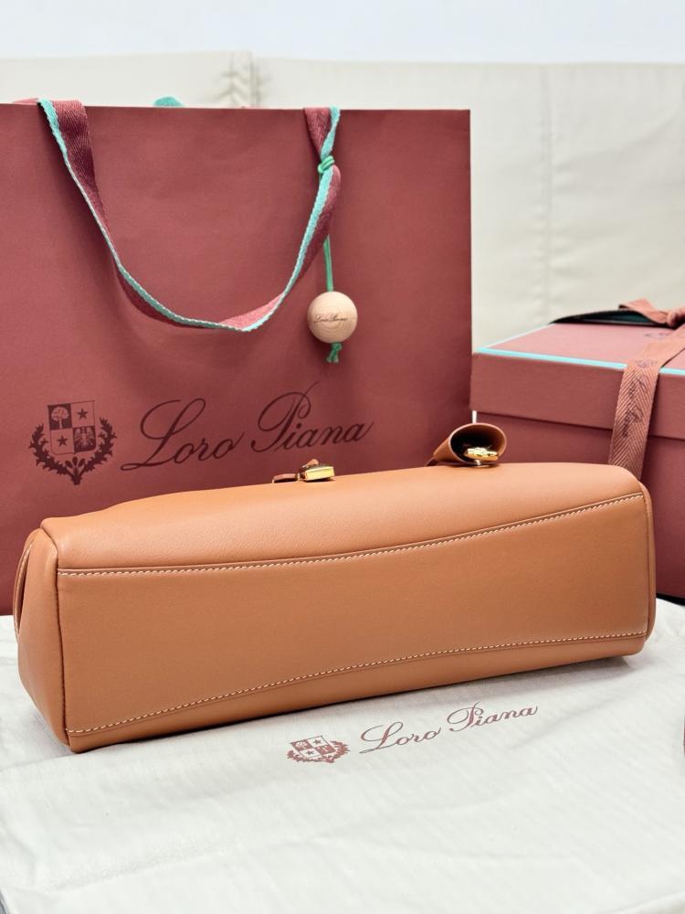 Loro Piana Elongated Extra Pocket Bag in Grained Leather