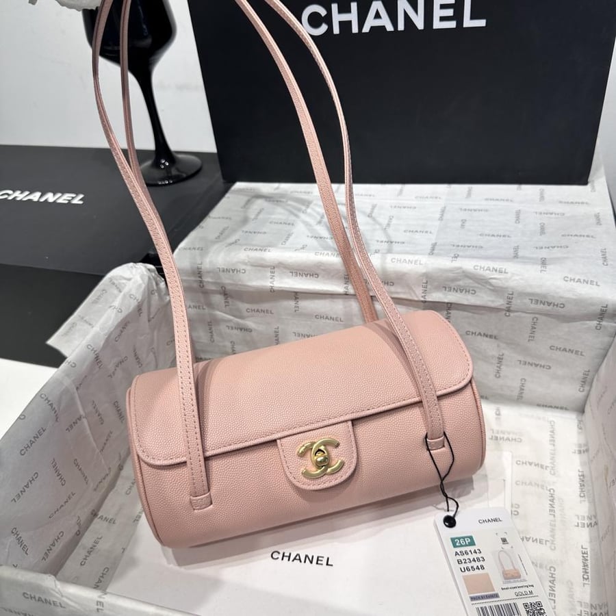 Chanel Grained Leather Cylindrical Bag