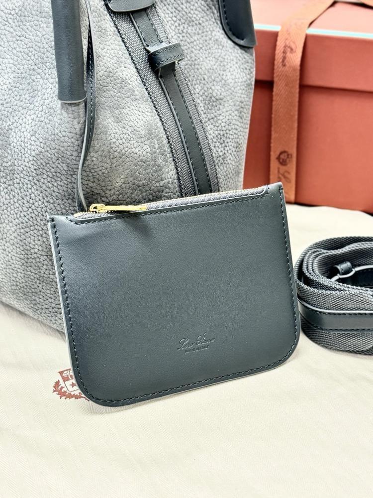 Loro Piana Small Bale Bag in Textured Leather