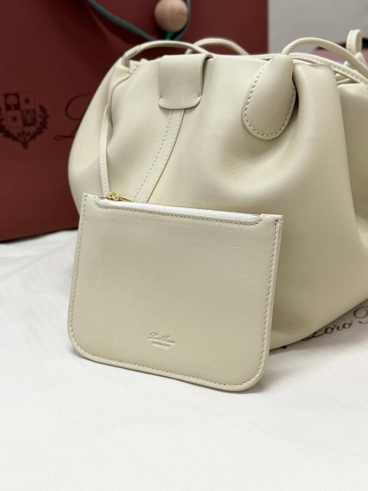 Loro Piana Bale Softy Drawstring Bucket Bag