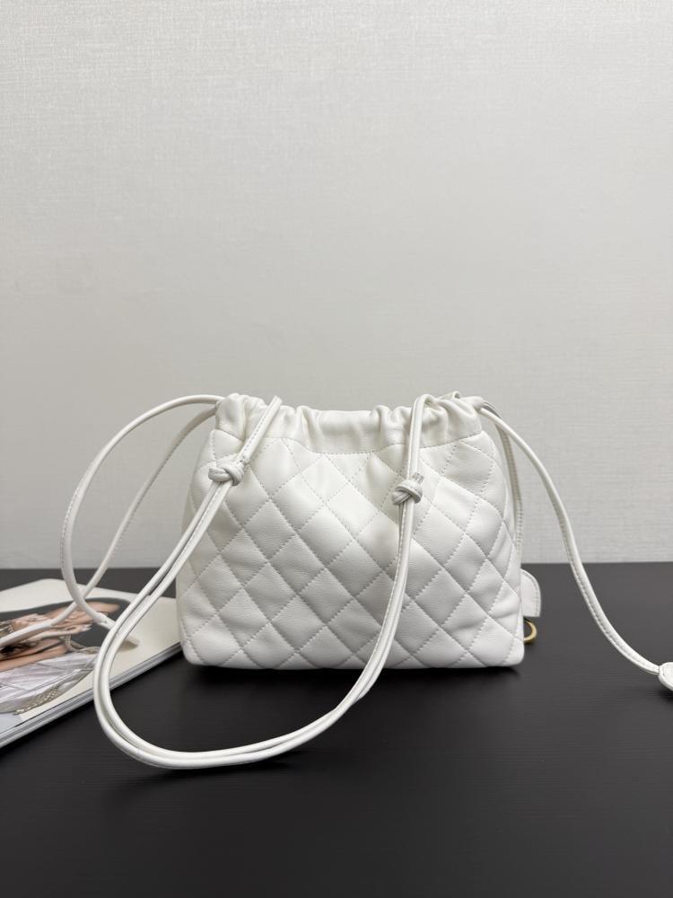 Chanel Quilted Leather Drawstring Pouch