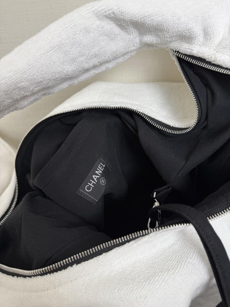 Chanel Terry Cotton Beach Bag Set with Pouch and Towel