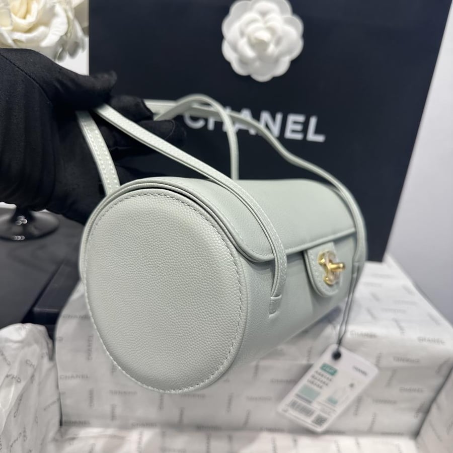 Chanel Grained Leather Cylindrical Bag