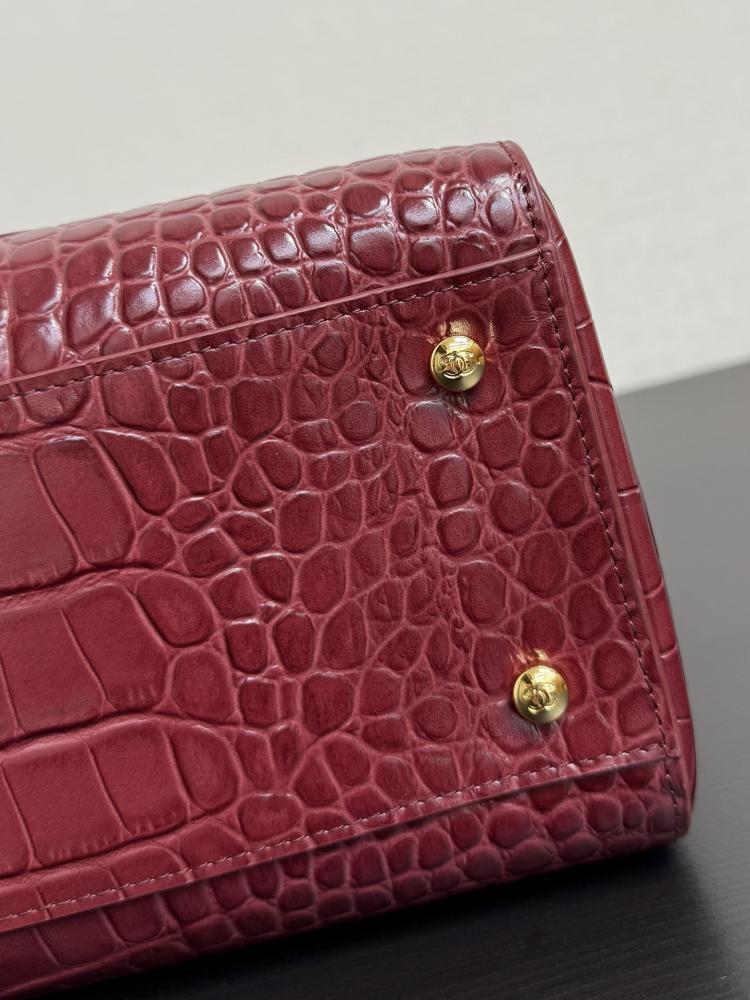 Chanel Croc-Embossed Leather Tote Bag