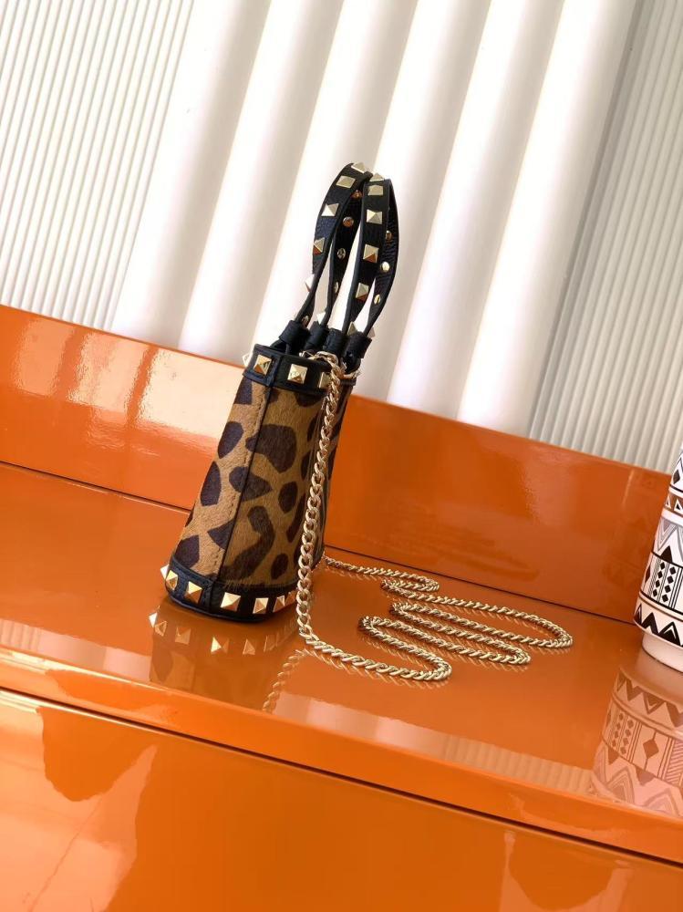 Valentino Garavani Rockstud Mini Leopard Print Calfskin Bag