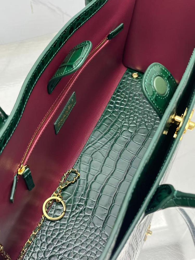 Chanel Croc-Embossed Leather Tote Bag