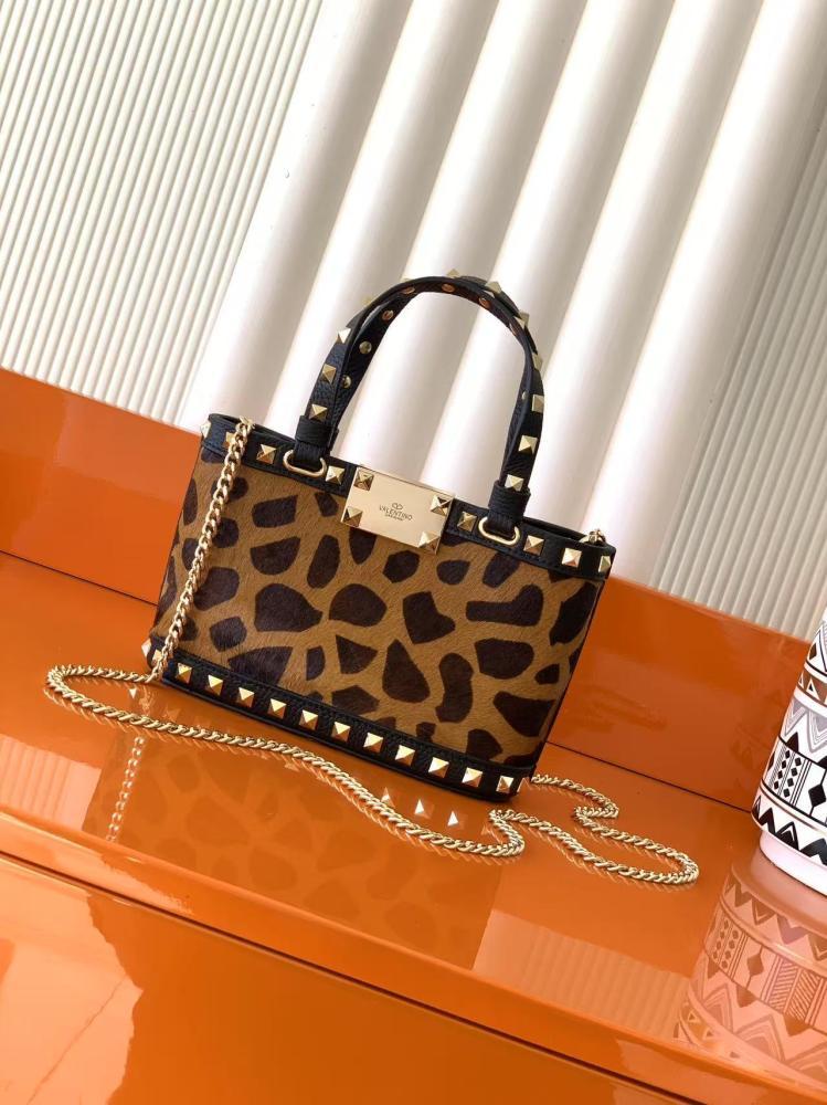 Valentino Garavani Rockstud Mini Leopard Print Calfskin Bag