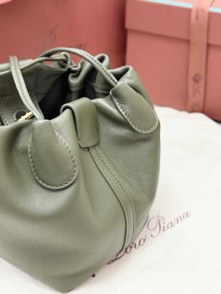 Loro Piana Bale Softy Drawstring Bucket Bag
