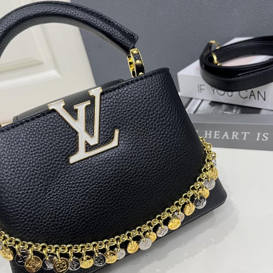 Louis Vuitton Capucines Mini Leather Bag with Charms Chain