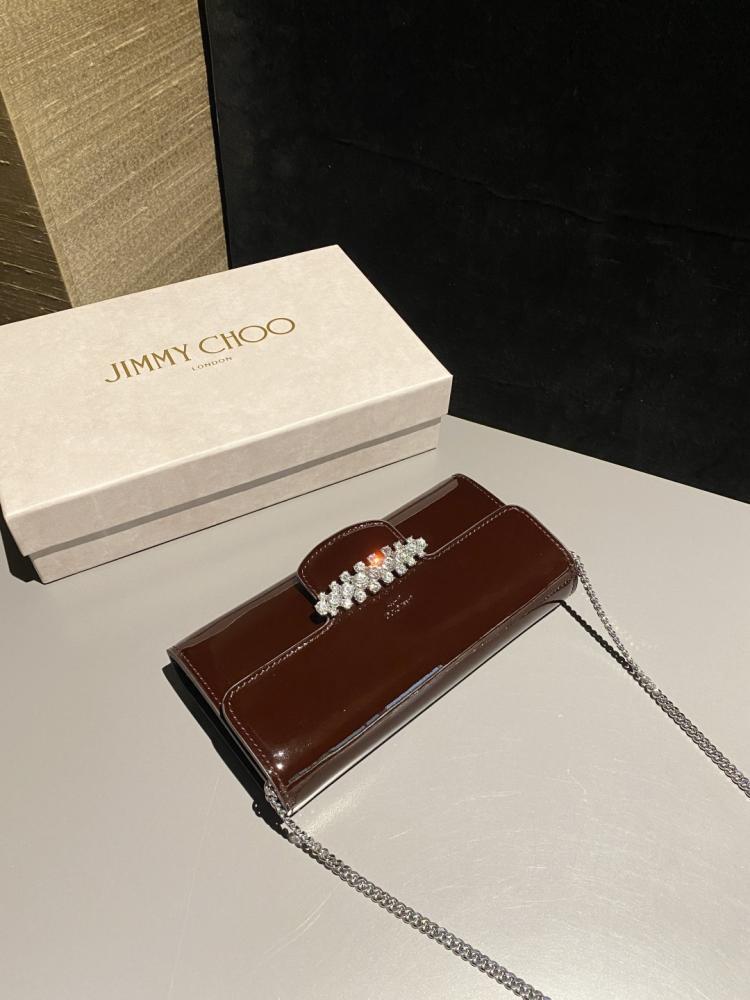 Jimmy Choo Crystal Embellished Clutch Wallet on Chain