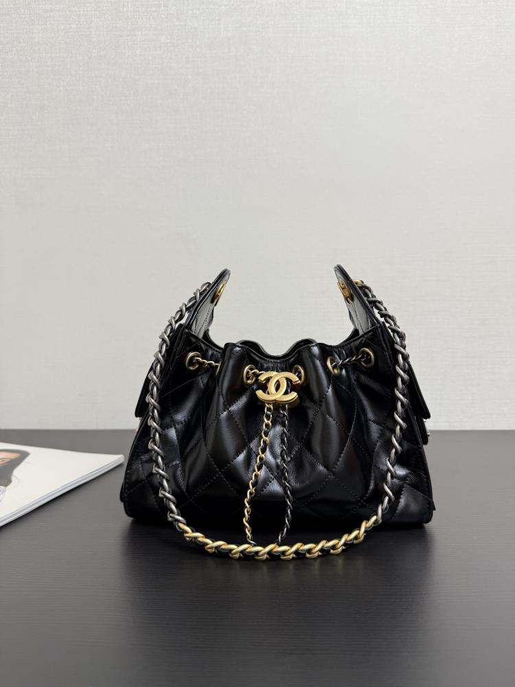 Chanel Quilted Drawstring Tote Bag